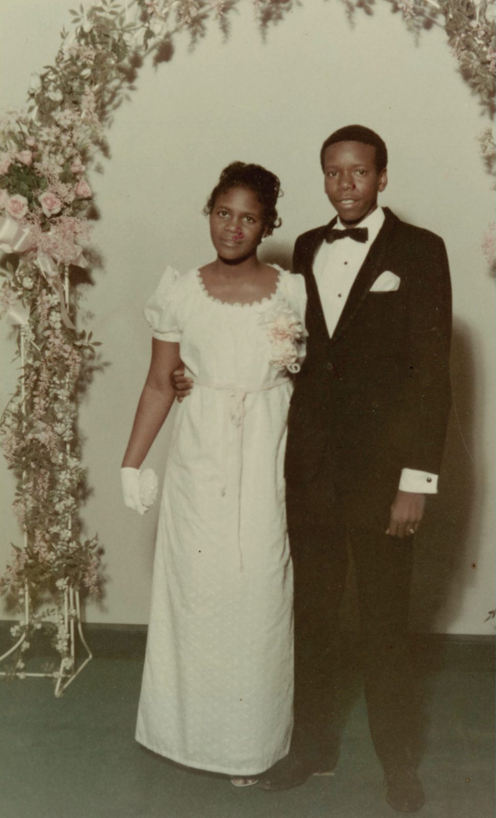 Dean Washington, a South Dallas photographer, and Joyce Thomas at the 1969 Lincoln High School prom. Ms. Thomas is now a teacher. Photo courtesy of [bc]Workshop, contributed by Dean Washington, Dallas Neighborhood Stories Grant Collection, Dallas Public Library
