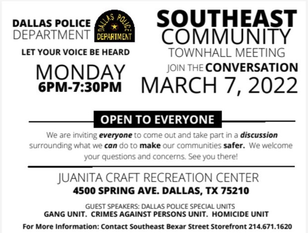 Dallas Southeast Police Department Meeting